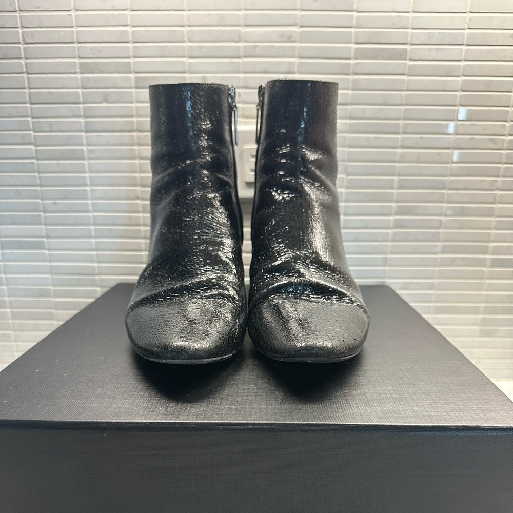 Saint Laurent Metal Crack Metal Black booties